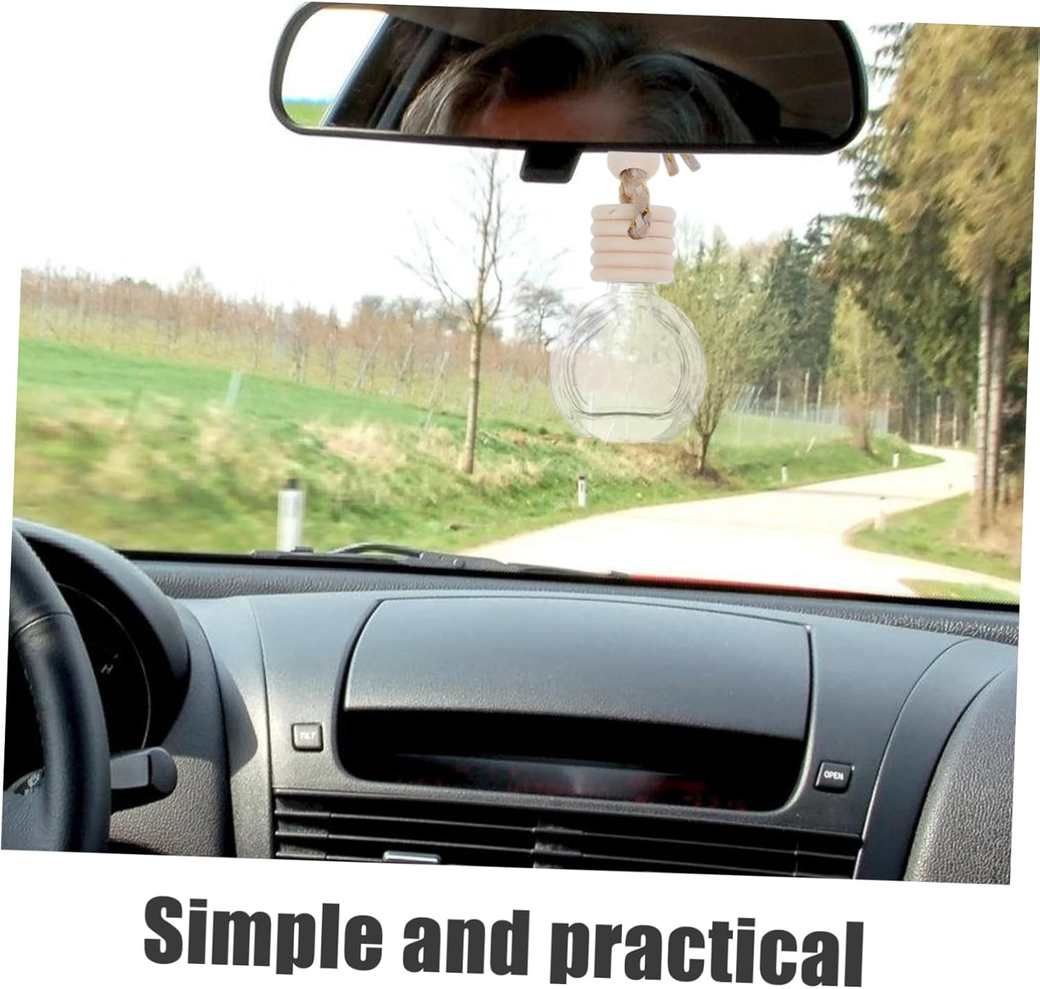 6Pcs Empty Perfume Bottle Car Hanging Decor Glass Delicate Car Diffuser Reusable Hanging Aroma Bottle image number 4