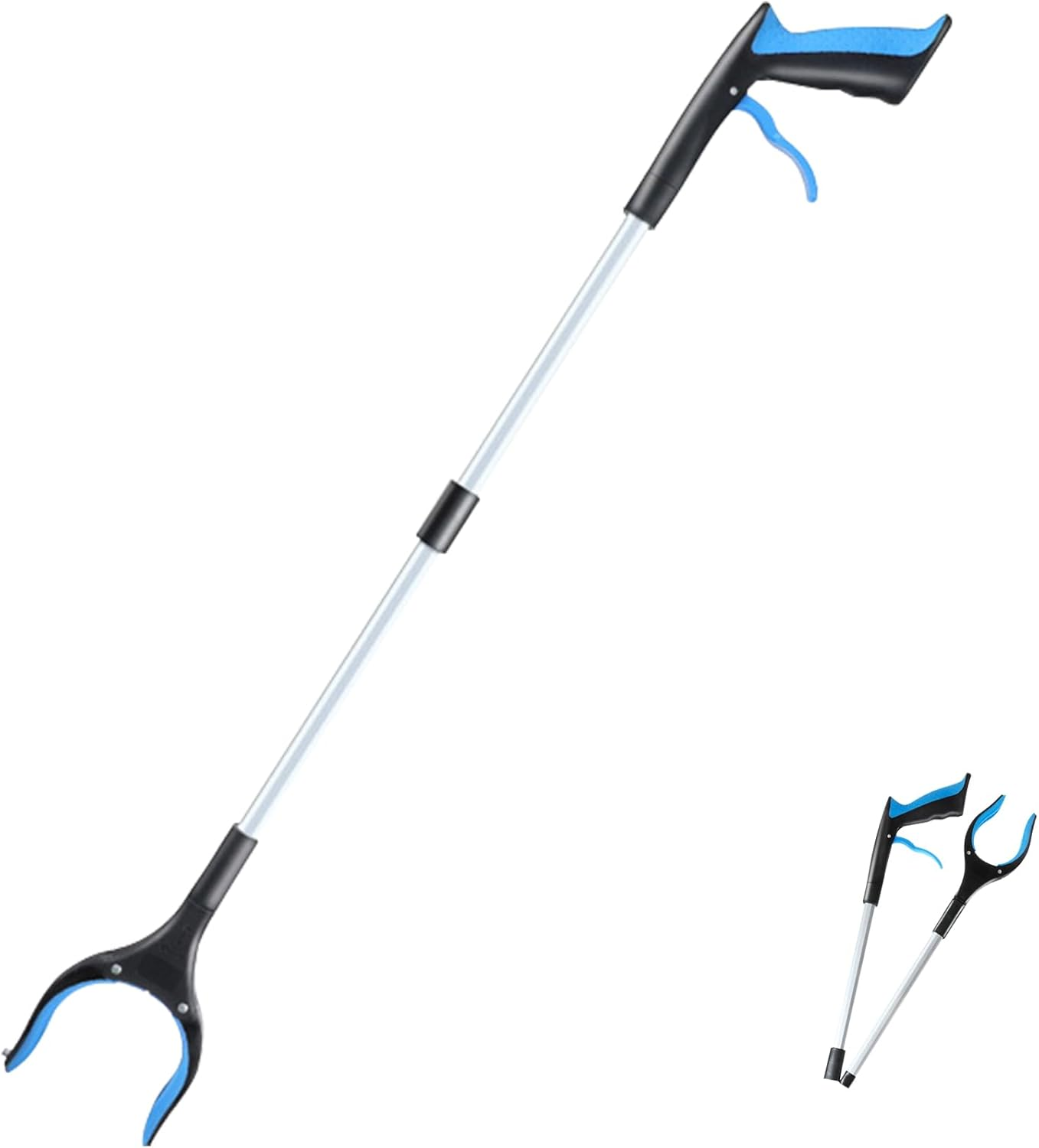Grabber Reacher Tool, 33" Extra Long Foldable Reacher Grabber Pickup Tool, Trash Picker Upper Grabber, Mobility Aid Reaching Assist Tool for Trash Pick Up, Litter Picker, Arm Extension (Blue) image number 5