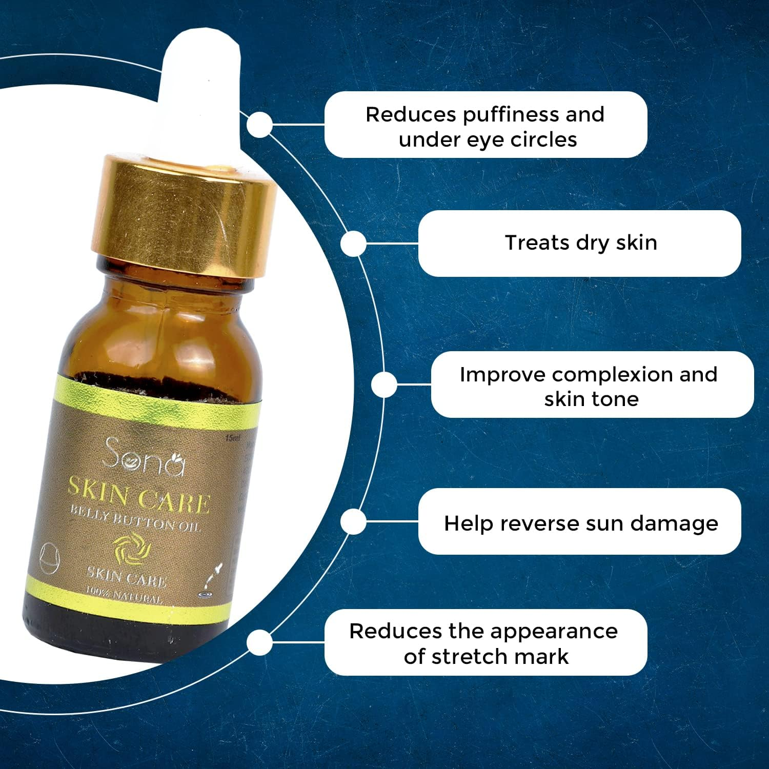 Sona Healthcare Belly Button Oil for Sensational & Glowing Skin for Unisex 15Ml image number 2