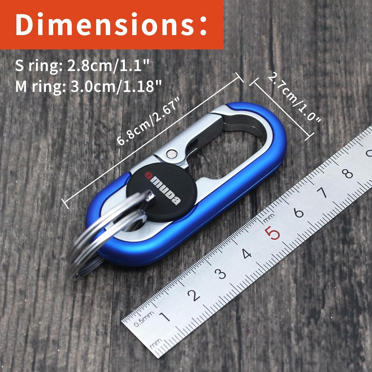 Key Chains Men, 2023 Car Key Chain for Men, Anti-Loss Keychain with Double Keyrings, Quick Release Key Chain - 2Pcs, Black+Blue image number 6