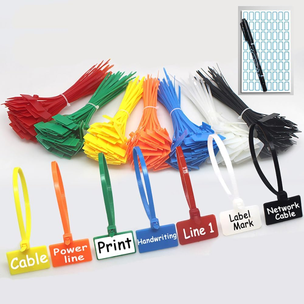 NICE PURCHASE 250Pcs 6 Inch Wire Zip Ties Self-Locking Plastic Nylon Cable Ties Multicolor Network Wire Plastic Straps Label Mark Tag