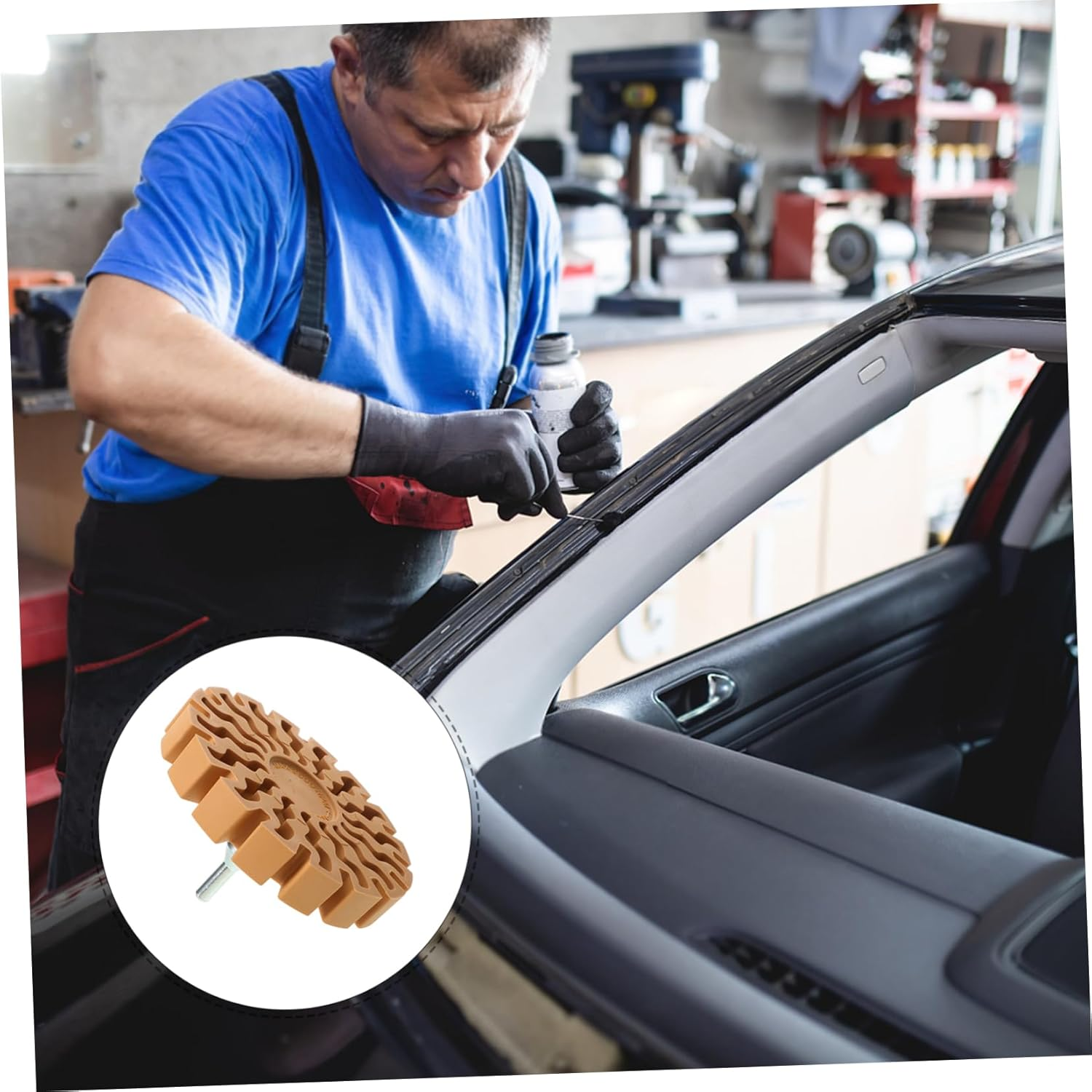 Car Tire Decal Remover Wheel Adhesive Removal Tool for Drill Efficient Sticker and Paint Eraser Wheel for Automotive and Home Use image number 1