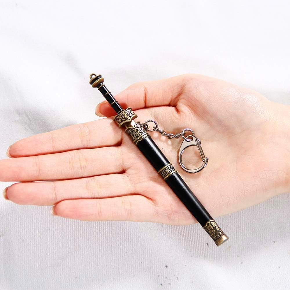 Mini Katana Mini Sword with Plastic Stand Samurai Sword Metal Weapon Model Toy Katana Anime Swords Keychain