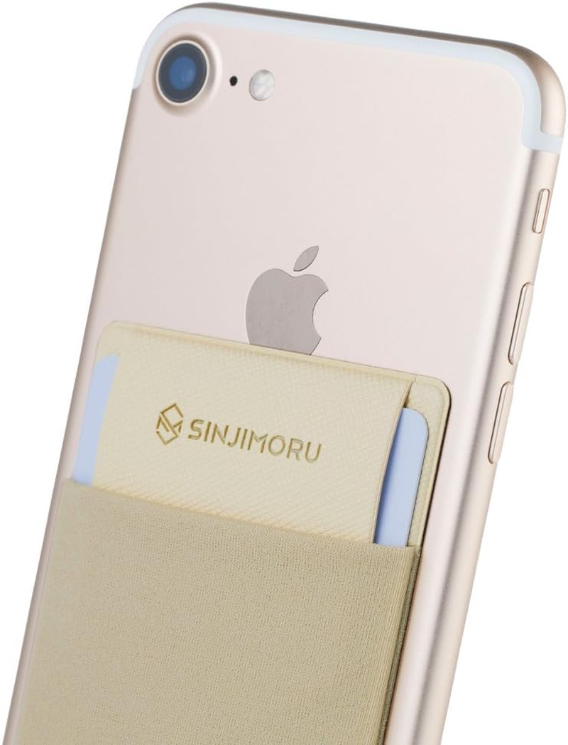 Sinjimoru Secure Card Holder for Back of Phone, Stretchy Fabric Cell Phone Wallet Stick on Credit Card Case for Iphone & Android. Sinji Pouch Flap Black