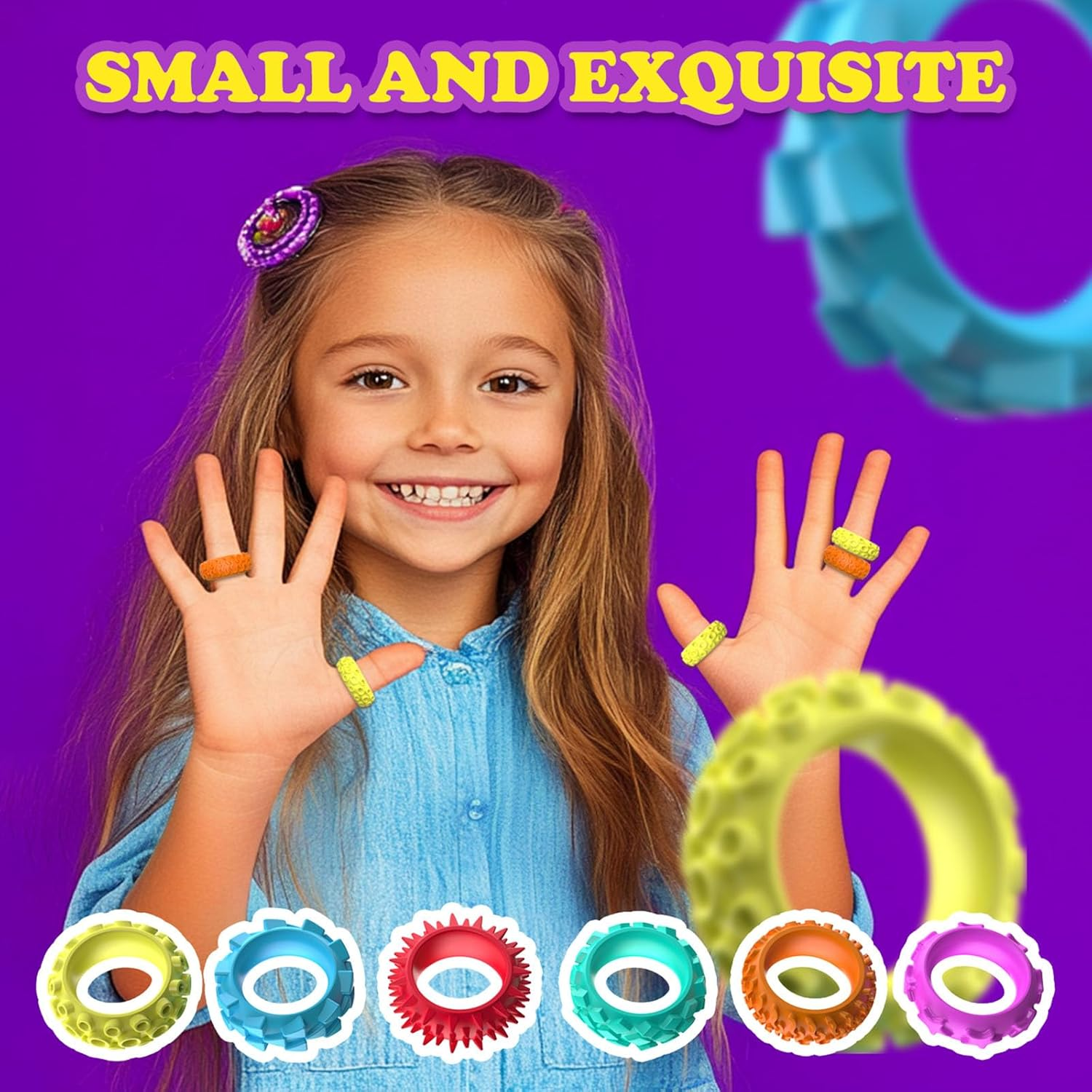 18 Pcs Fidget Sensory Rings for Adults & Kids &ndash; Quiet Finger Fidget Toys for Anxiety Relief, Autism Calming, ADHD Focus, Classroom & Student Prizes, Stress Texture Office Toys, Stocking Stuffers image number 5