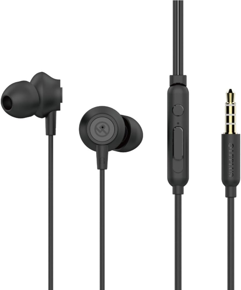 Iphone LP-MEP07BL Smartphone Earphones (Volume/Microphone Included) Extreme Sound Range Plain Blue