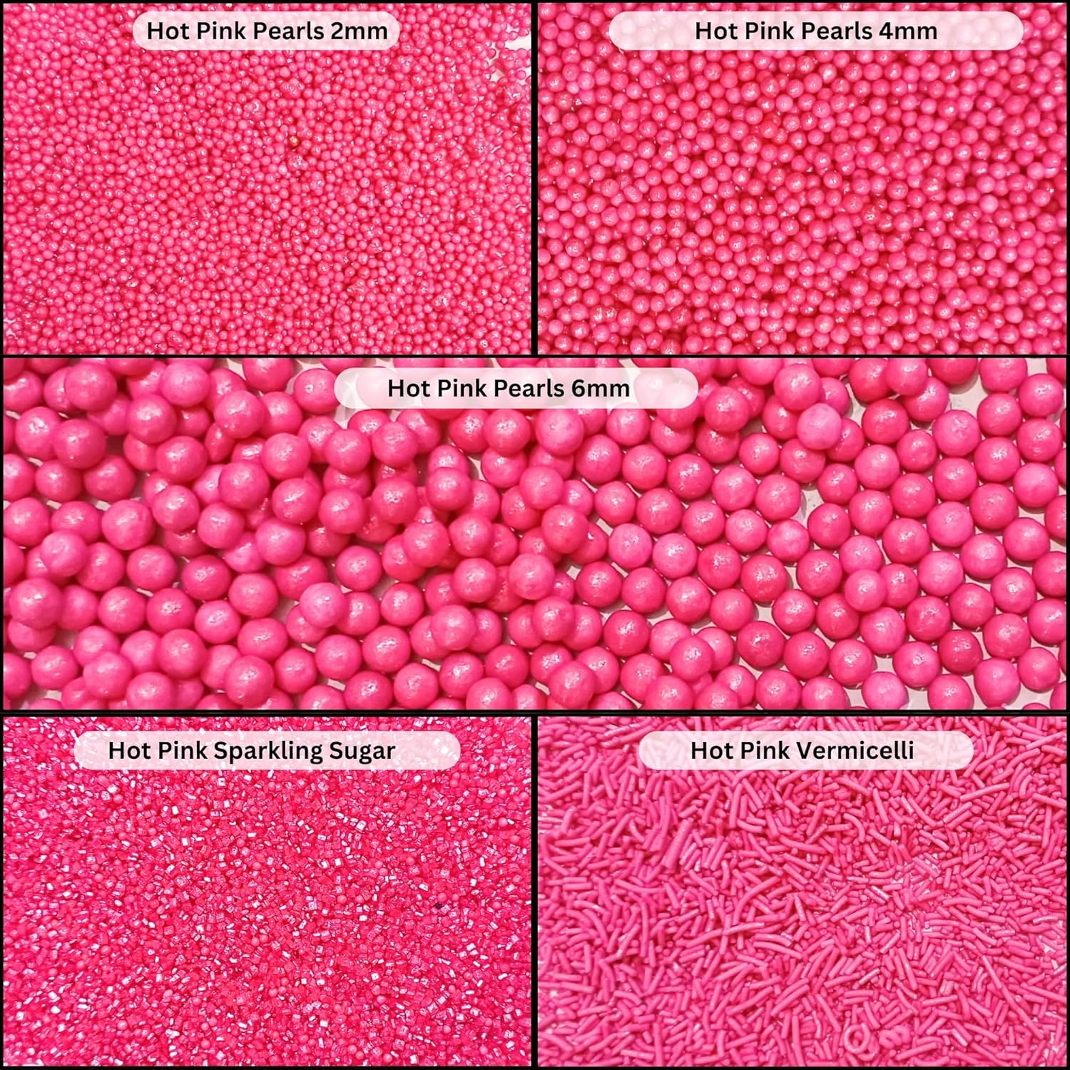 Confect Sprinkles for Cakes & Cupcakes Decoration | Assorted Pack of 5 Barbie Playtime Pearl Sprinkles | Hot Pink Sprinkles | Birthday Sprinkles | Edible Mix Dragees & Sparkling Sugar - 3.5 Oz image number 2