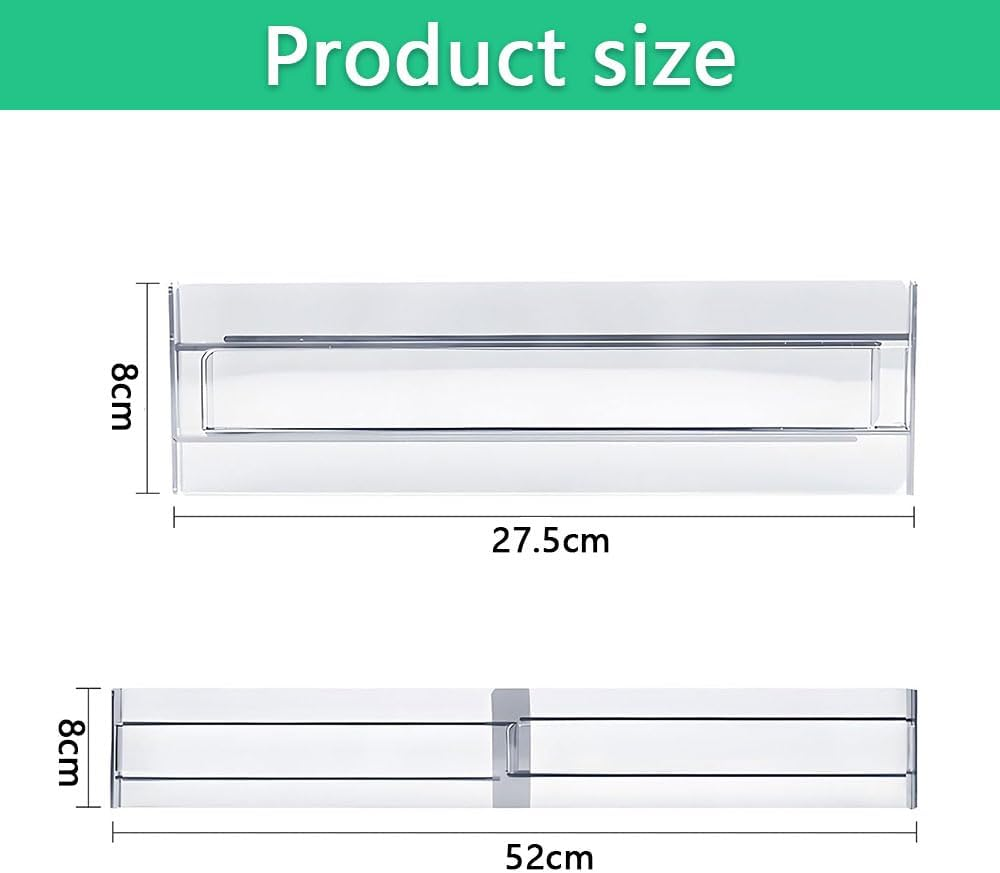 6 Pack Adjustable Clear Plastic Drawer Dividers, Expandable Drawer Organizers with Double-Sided Tape for Kitchen Utensils, Clothing, Wardrobe, Office Storage image number 4