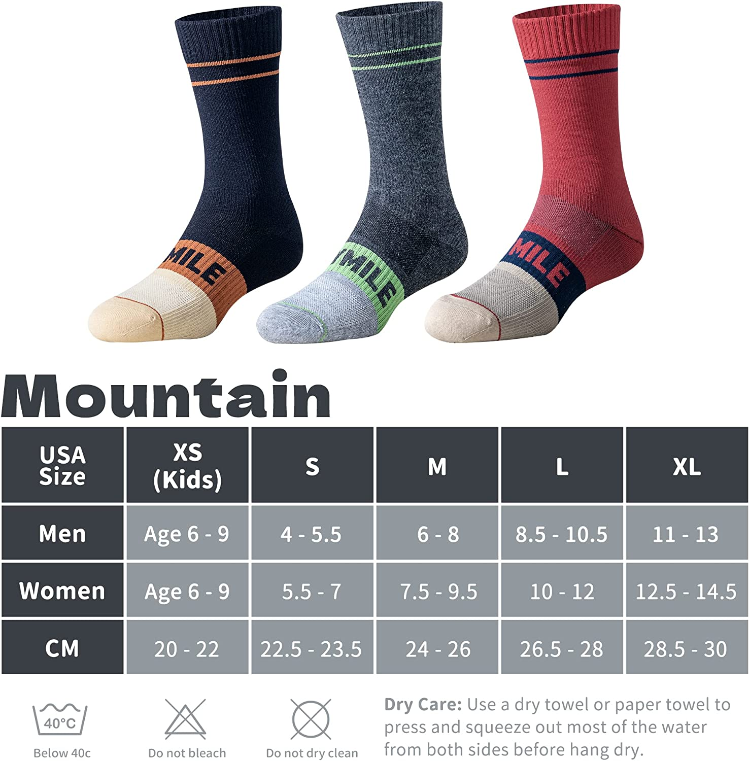DRYMILE Mountain Waterproof Socks, Unisex Wool Waterproof Hiking Socks for Winter Wading, Snow Skiing - Mid-Calf