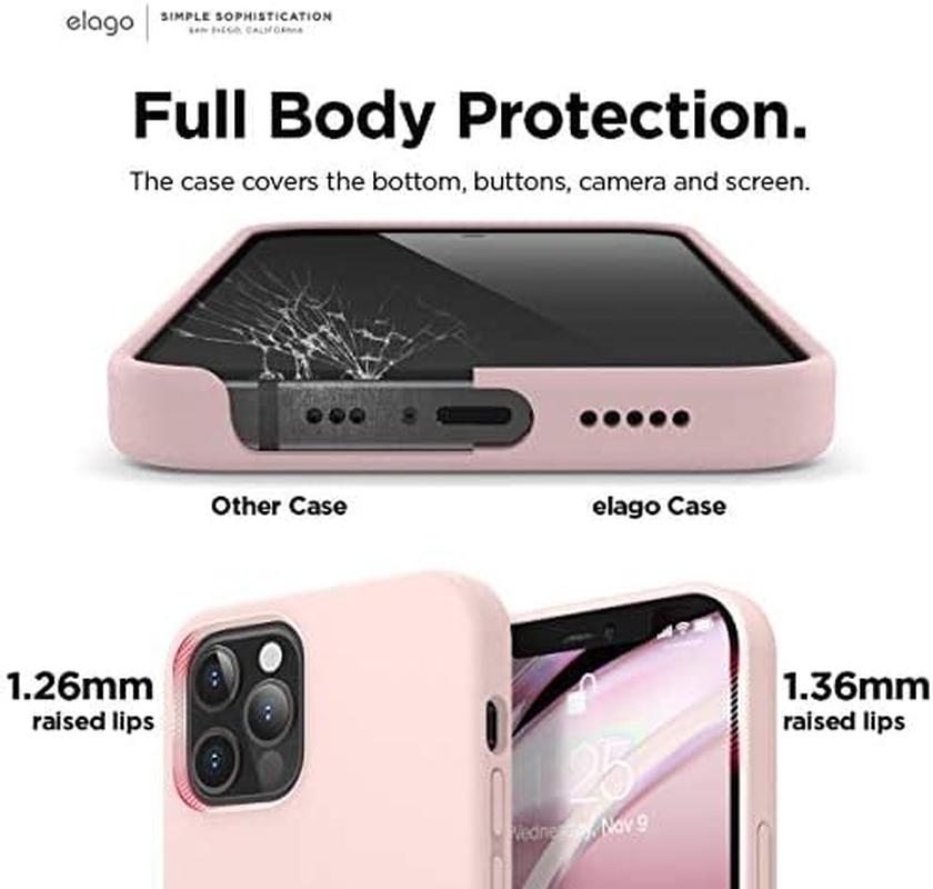 Elago Liquid Silicone Case Compatible with Iphone 12 &Compatible with Iphone 12 Pro Cover (6.1"), Premium Silicone, Full Body Protection : 3 Layer Shockproof Cover Case (Lovely Pink) image number 5