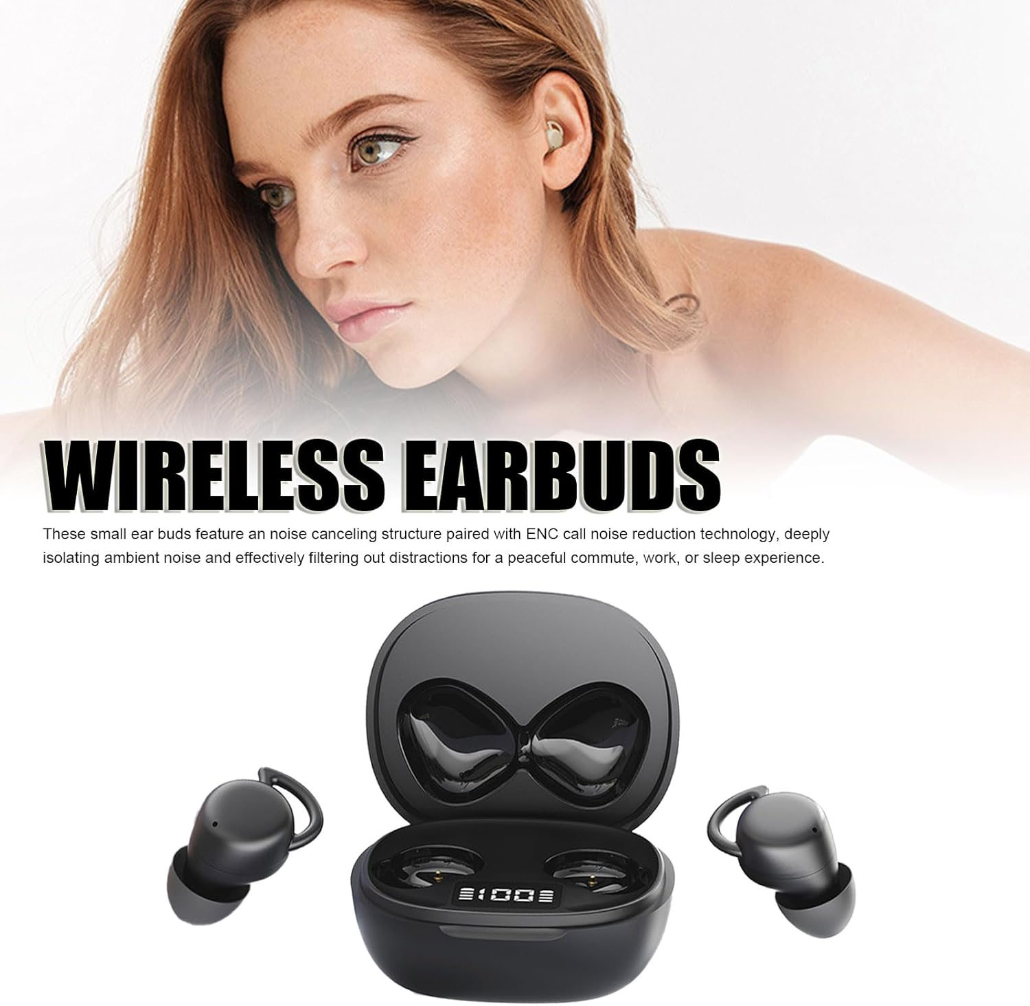 Bewinner Wireless Earphones with Noise Cancellation, Bluetooth 5.4, 25 Hours Playtime, Hifi Sound, Gaming with Low Latency, Lightweight, Comfortable Fit for Running, Sports and (Black) image number 6