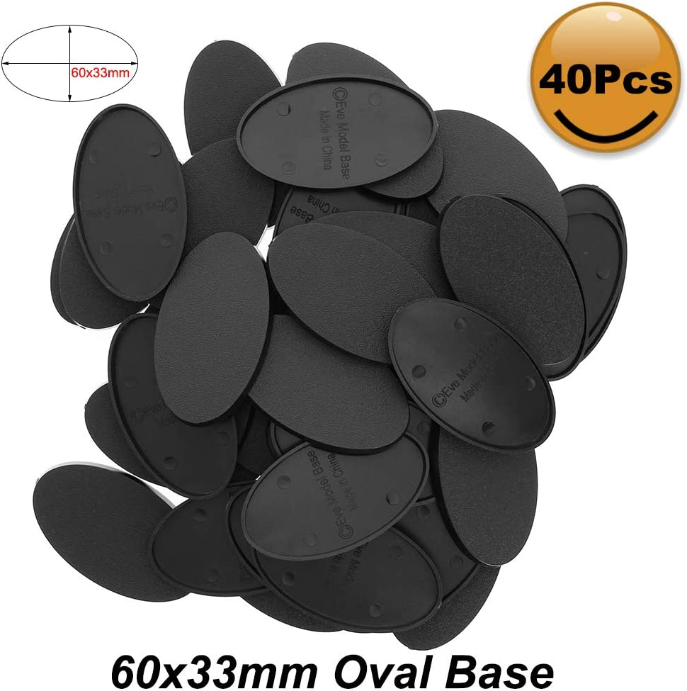 40Pcs Base 60X35Mm Plastic Model Bases for Gaming Miniatures or Wargames Table Games MB660