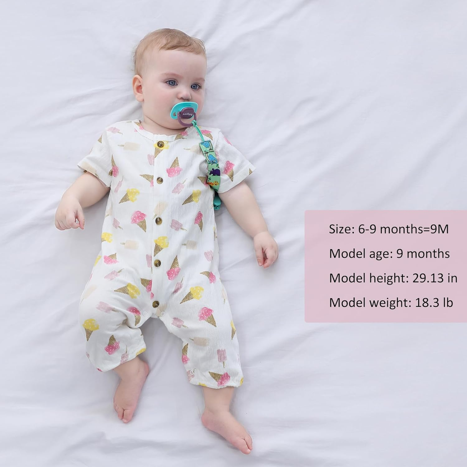 Ruliby Baby Romper Summer Breathable Infant Clothes Set 0-24 Month image number 1