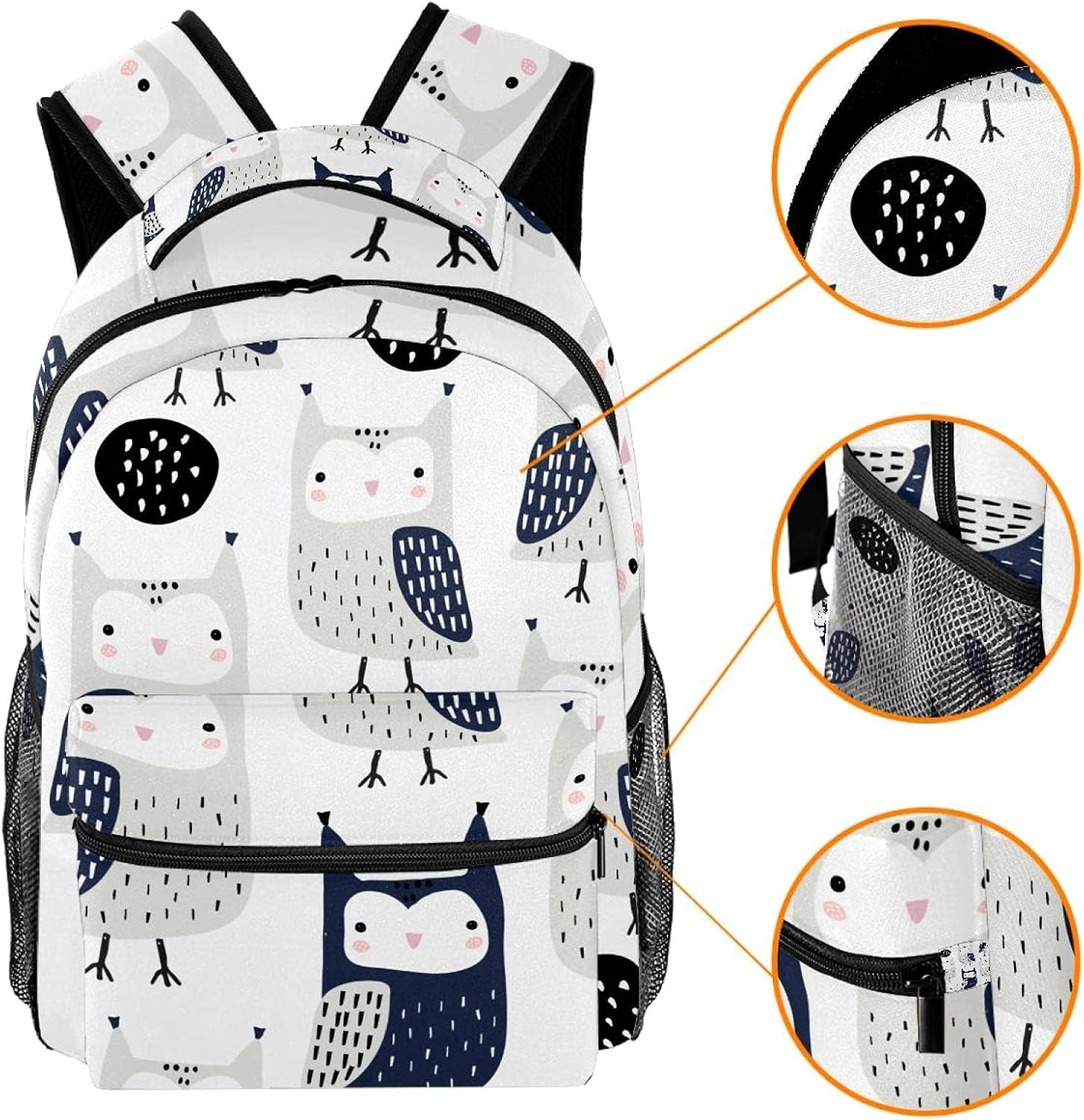 Creative Woodland Childish Owls Backpack Students Shoulder Bags Travel Bag College School Tote Backpacks image number 3