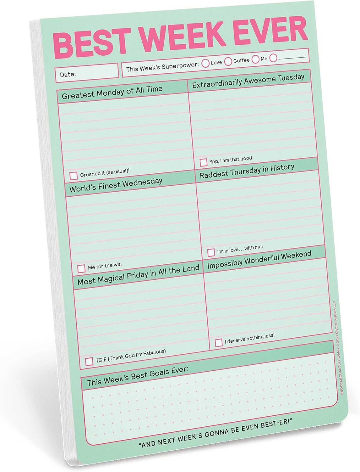 Knock Knock Self-Therapy Pad, Checklist Note Pad for Step-By-Step Stress Relief (Pastel Version), 6 X 9-Inches