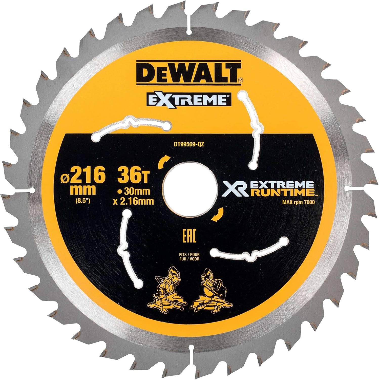 Dewalt 36T Circular Saw Blade, 210 Mm Size