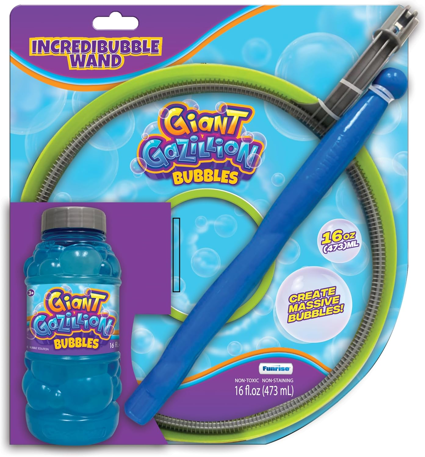 Gazillion Bubbles Incredible Bubble Wand - Make Gigantic Bubbles & Delight Friends W/ 16 Oz Giant Bubble Solution - for Age 3+ image number 3