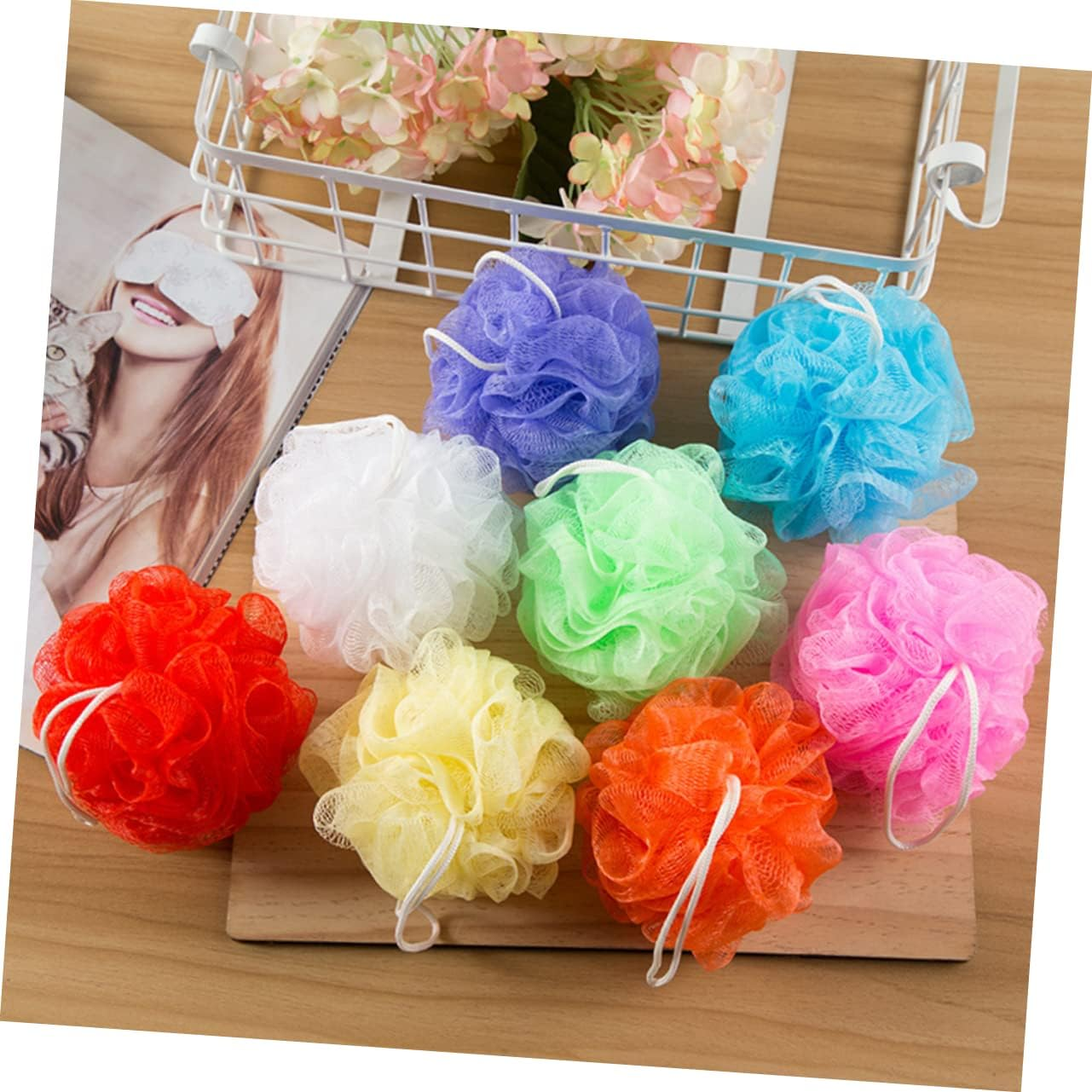 Outanaya 16Pcs Solid Mesh Body Scrubber for Gentle Exfoliation Cleansing Mixed Bath Sponge for Men Women image number 5