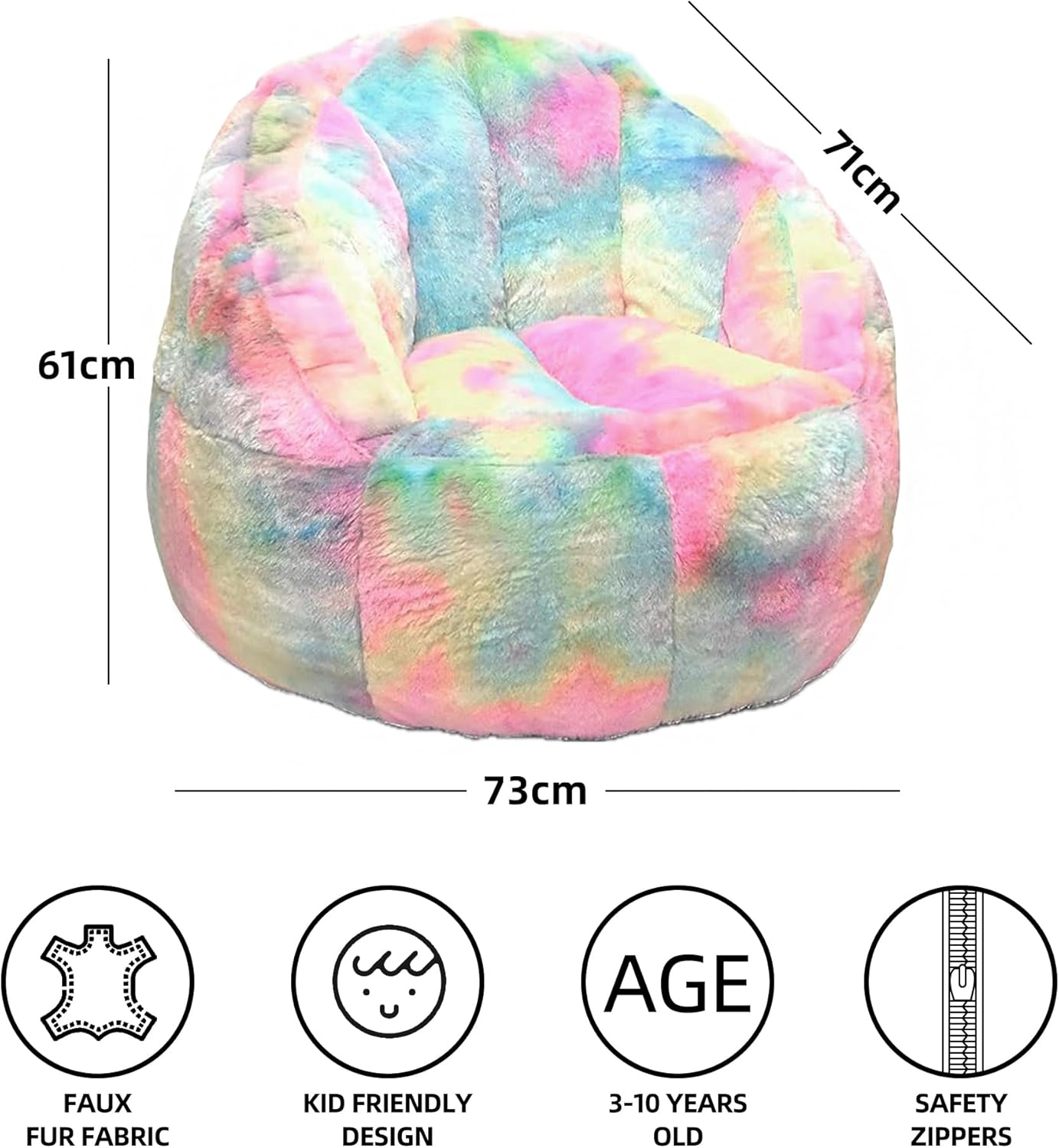 Ballarart CO Kids Bean Bag Chair (No Filling) - Beanbag Chair Cover, Bean Bag for Kids Sofa Chair for Lounging, Reading, Gaming