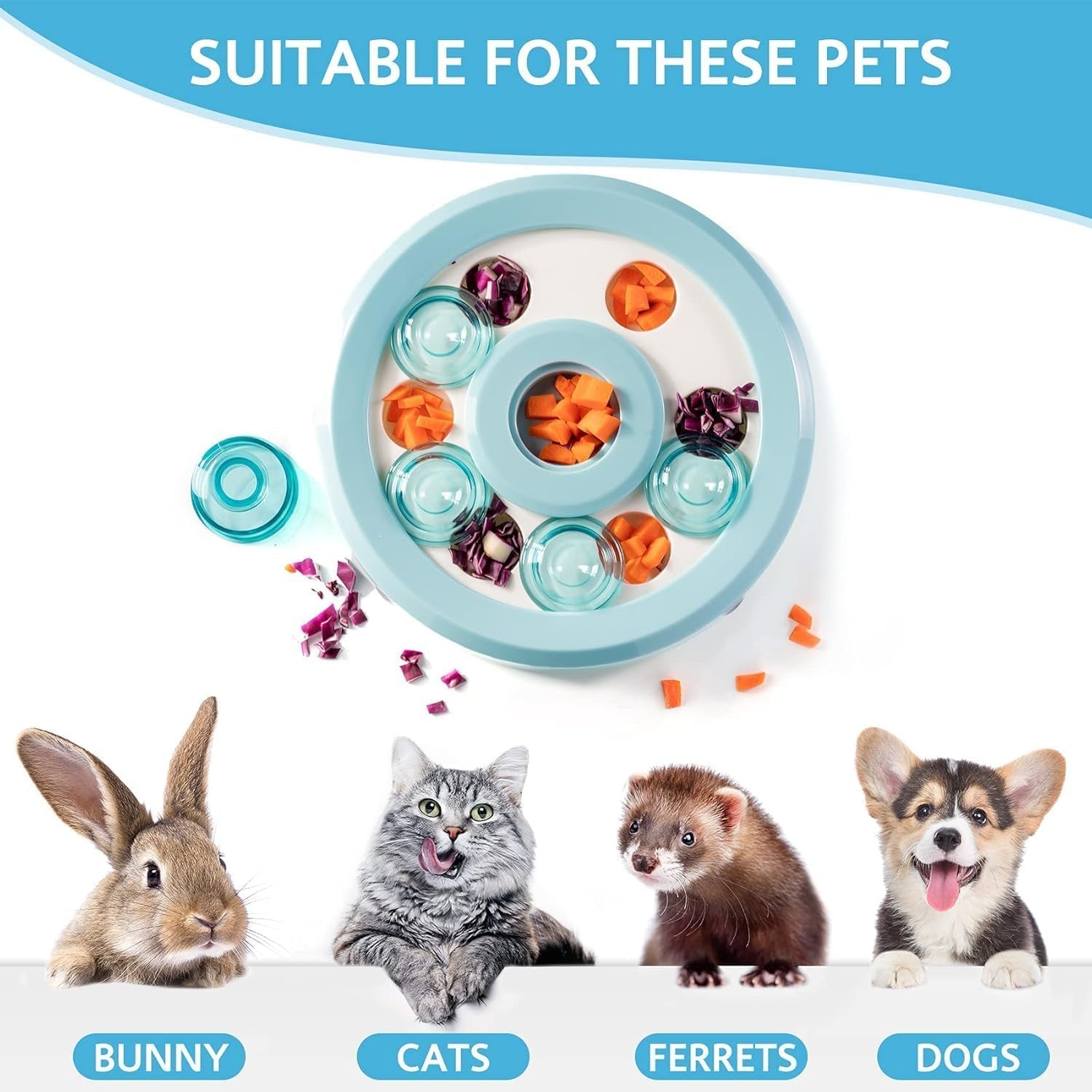 Cozioz Blue Feed Finder Toy for Guinea Pigs, Rabbits, Chinchillas, and Hamsters &ndash; Interactive Small Animal Toy and Accessory image number 5