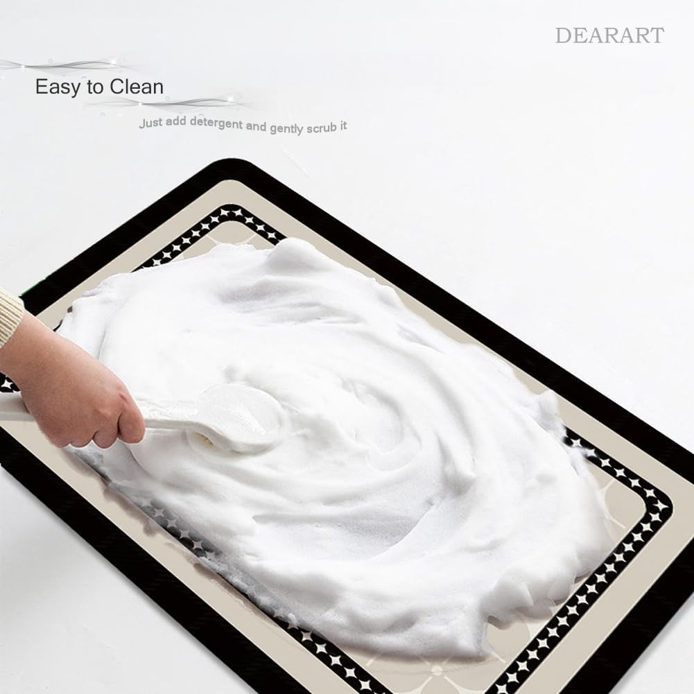 DEARART Bath Mat Bathroom Rug 60''W X 40''L Cm, Non Slip Absorbent Rugs, Thick Mats Carpet for Bathroom Floor Water Absorption, Comfortable and Dry Quickly, Set-4 image number 5