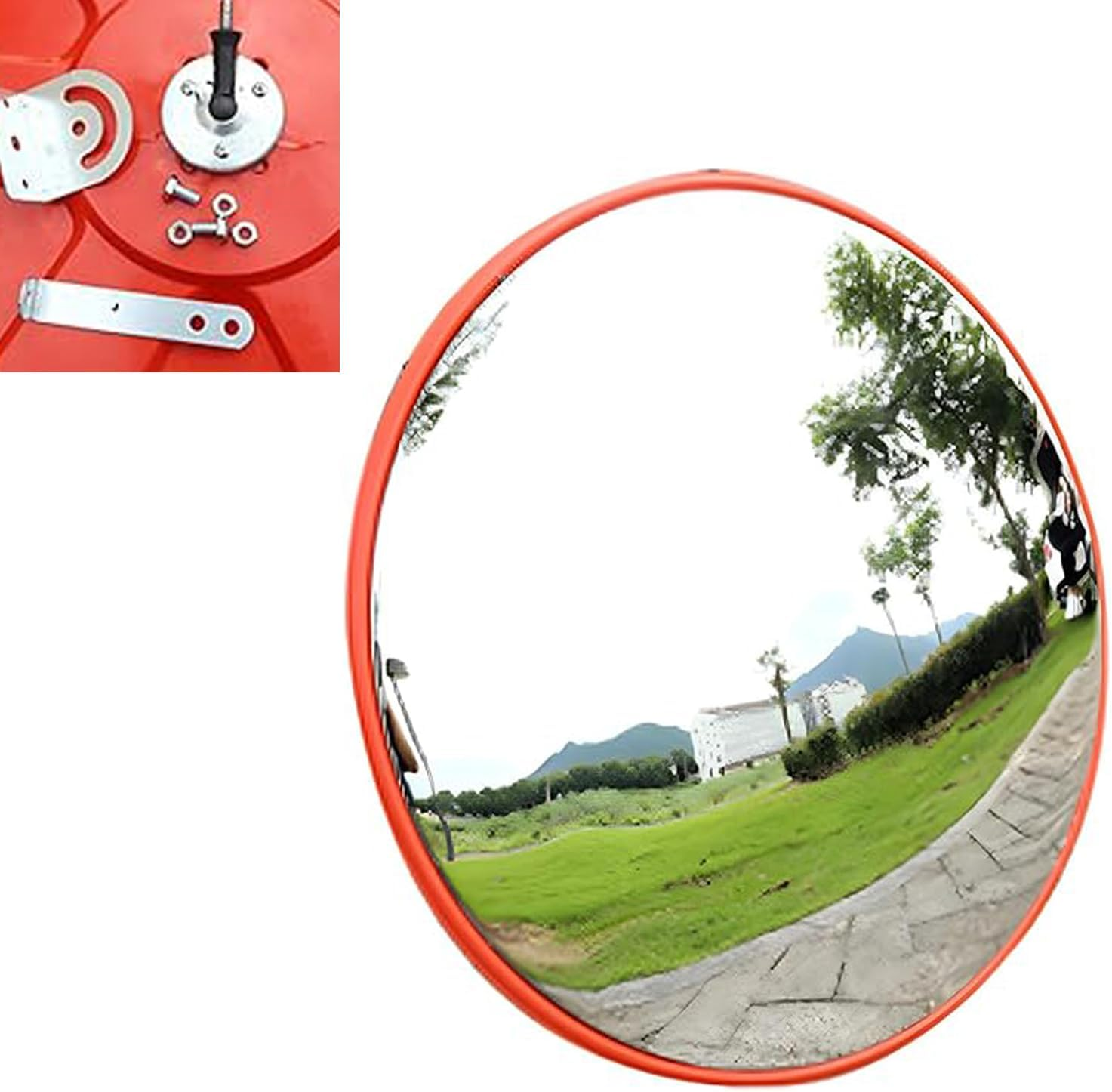 WEZCHUGHAOL 11.8" round Convex Mirror for Blind Spot - Adjustable Safety Mirror with Wide Angle View, Perfect for Bedroom Decor, Garage, Warehouse & Door Access, Durable Traffic Mirror