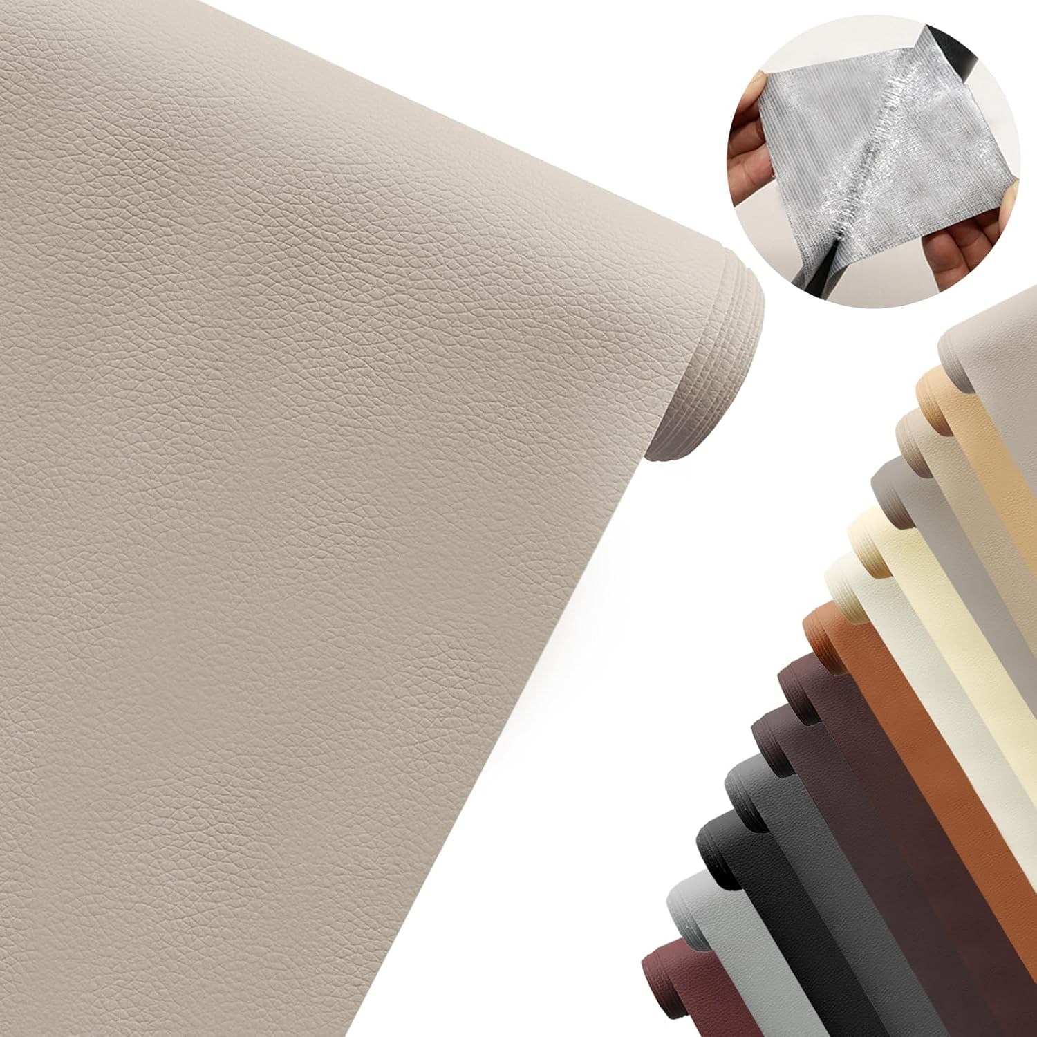 Leather Repair Patch, Self Adhesive Good Stickiness Waterproof Cuttable Couch Repair Tape, Reupholster Soft Flexible Leather Patches for Sofa (40 X 200Cm, Light Brown)