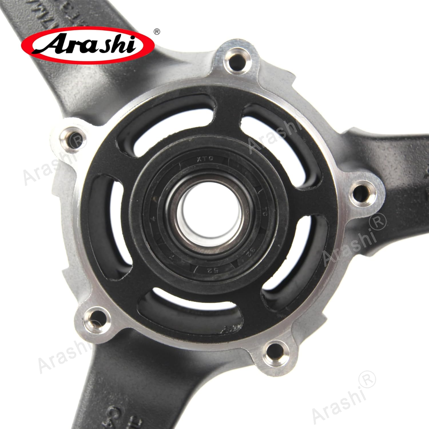 Arashi Front Wheel Rim and Brake Discs Rotors for Suzuki GSXR 600 750 2006-2007, GSXR 1000 2005-2008, Motorcycle Replacement Accessories Parts Matte Black