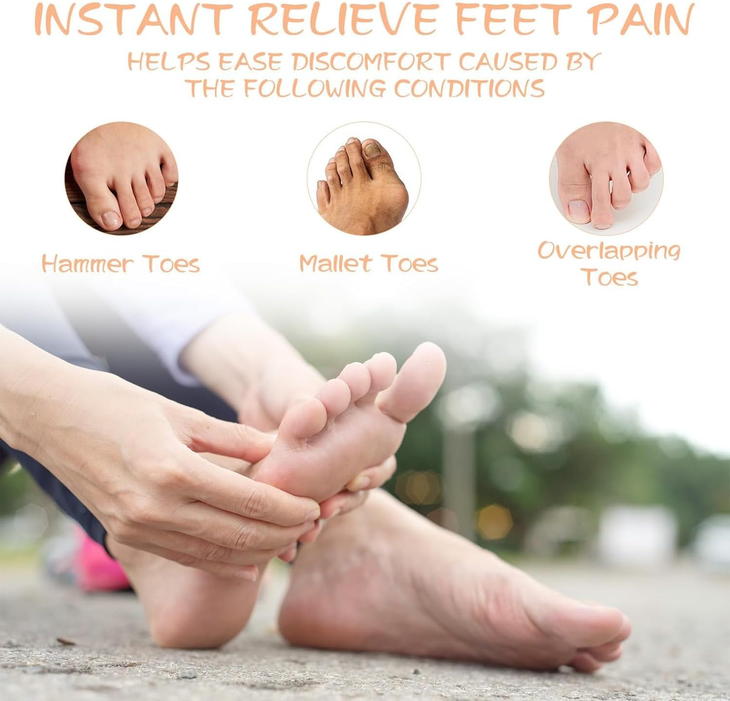 14PCS Hammer Toe Straightener Corrector, Toe Spacers Toe Separators Bunion Corrector Toe Splint for Bunion Claw Crooked Toes Hammertoe Overlapping Toes Foot Pain Relief image number 3