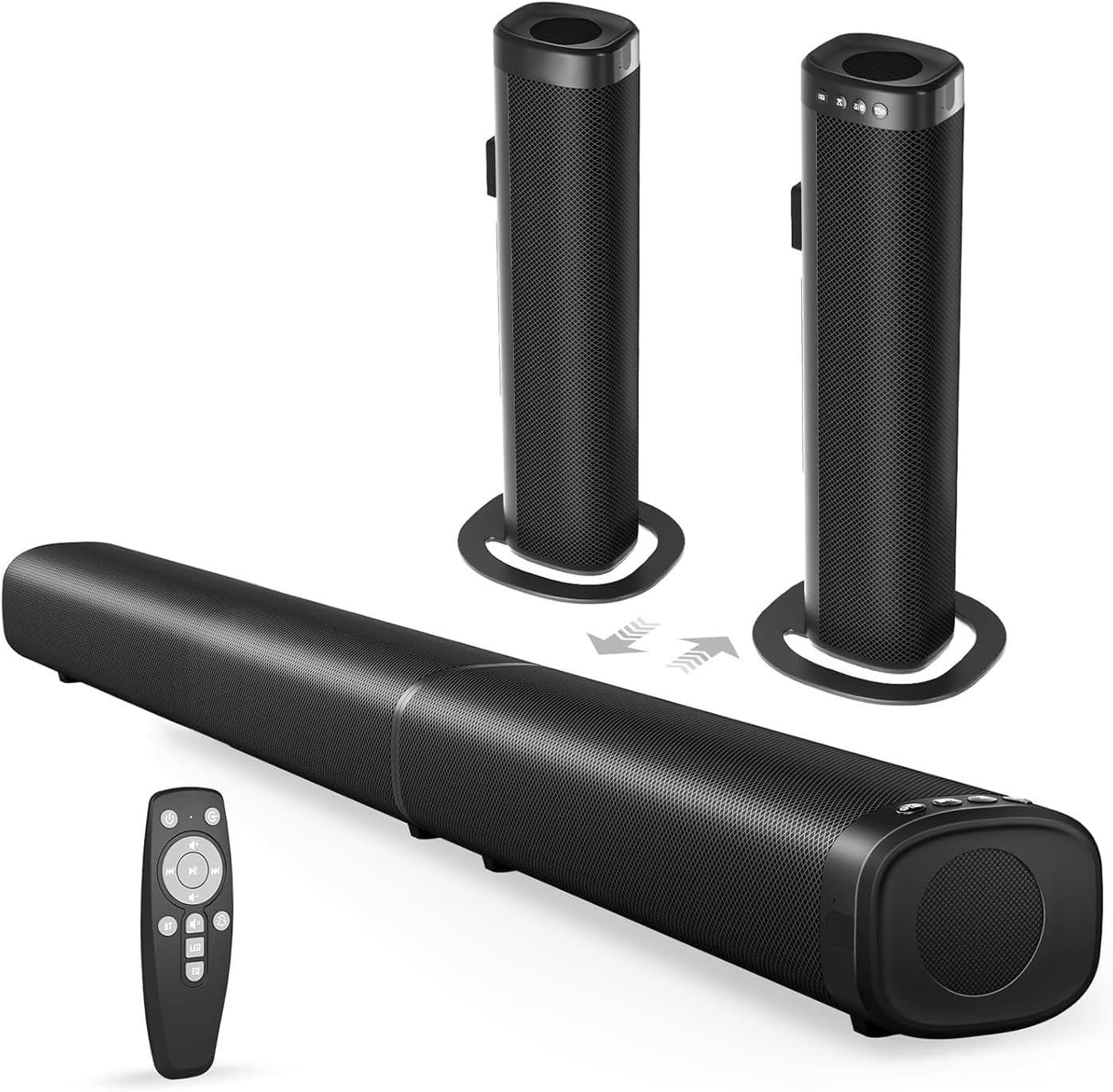 Soundbar for Smart TV, 100W Sound Bar Bluetooth 5.3 Soundbar, 2 in 1 Detachable Home Speaker Bass Effect, Home Theater Surround Sound, Arc/Optical/Aux/Usb Connections, for Tv/Pc/Projectors image number 4