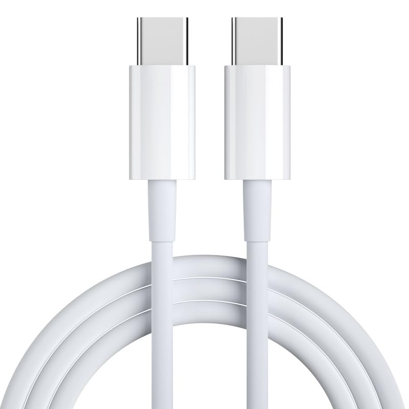 FIME. USB C to USB C Cable, 60W USB C Charger Cable Type C Charging Cable for Iphone 15/Pro/Plus/Pro Max, Ipad Mini 6/Pro 2021/Air 4, Macbook Pro 2020, Samsung Galaxy S23 and More (White) (1.0 Meters) image number 4