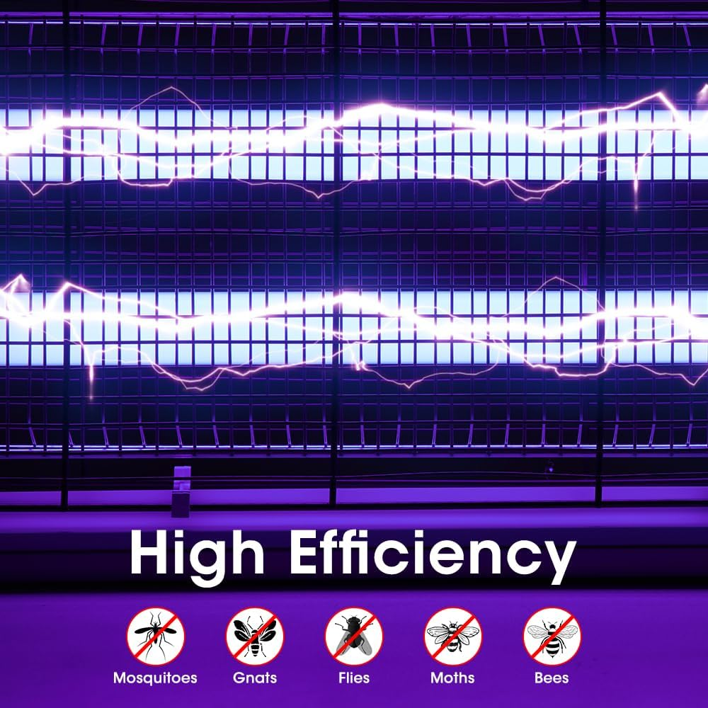 ZUNI Electric Bug Zapper, 2400 Volt Powerful Flying Insect Mosquito Fly Zapper, 30W Blue UV Light Attract, Durable Mosquito Trap, Easy-To-Clean, with a Removable Washable Tray image number 3