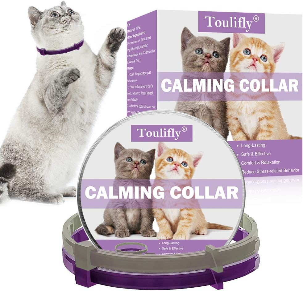 Toulifly Calming Collar, Cat Collar for Calming Anxiety and Aggression, Pheromones for Cats and Cats, Relieves Anxiety, Constant Calming -2 Pack image number 2