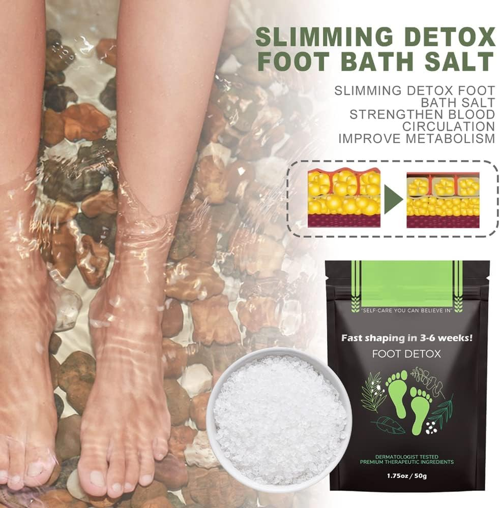2Bag Detoxslim Slimming and Detoxifying Essential Oil Foot Bath Salt,Leg Slimming Foot Bath,Natural Herbal Foot Cleansing Soak for Soothes Sore Feet Improve Sleep image number 5