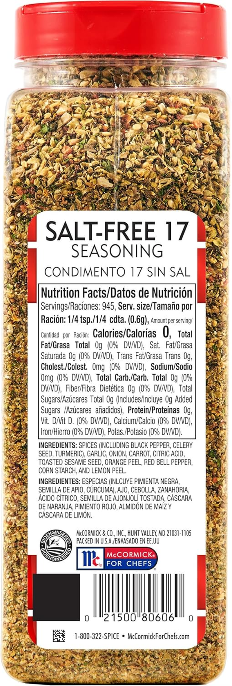 Lawry'S Salt Free 17 Seasoning, 20 Oz image number 6