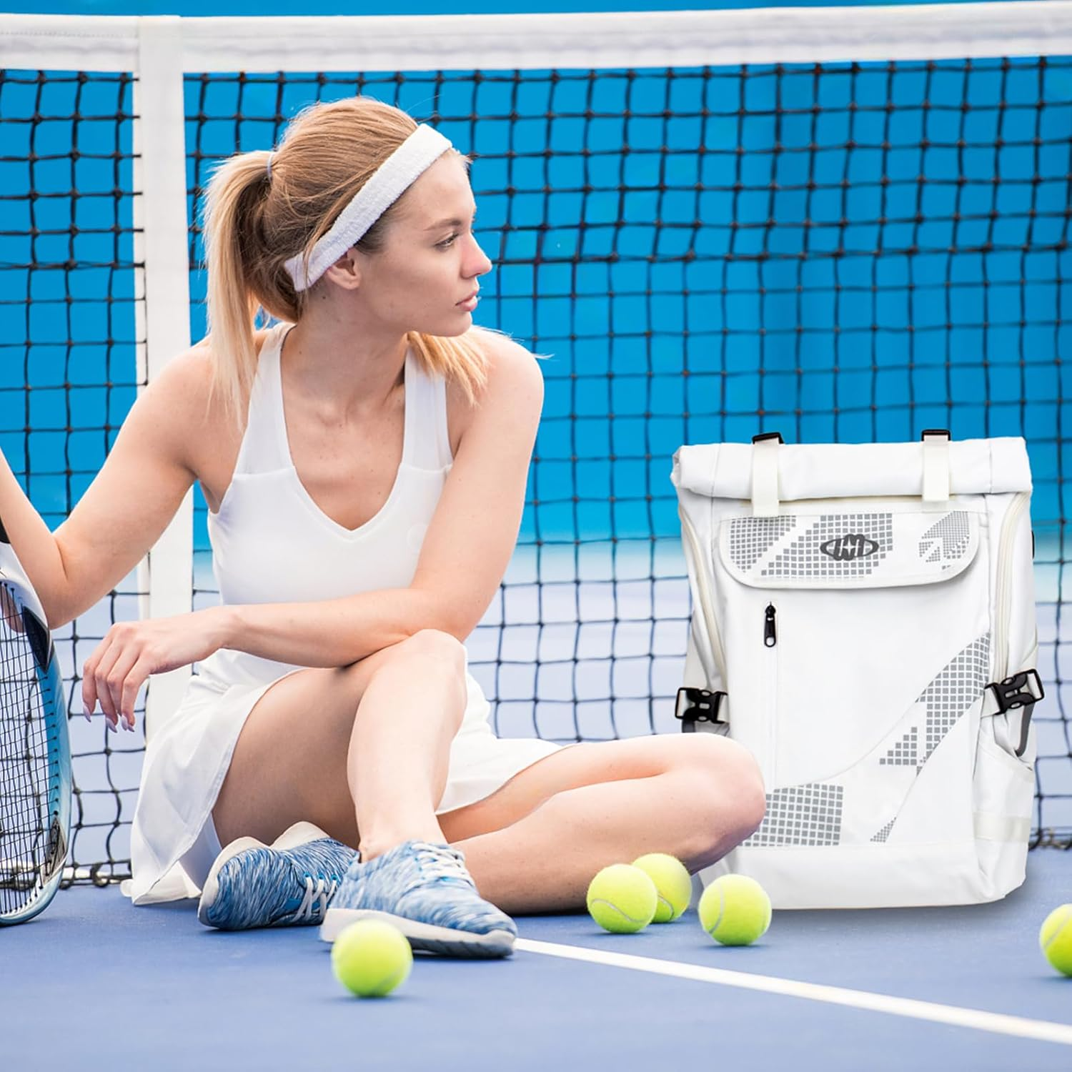 Tennis Bag Tennis Backpack for Women Men Holds 2 Rackets with Shoe Compartment, Large Pickleball Backpack Hold Tennis Racket, Pickleball Paddles, Badminton Racquet - Pure Black image number 5