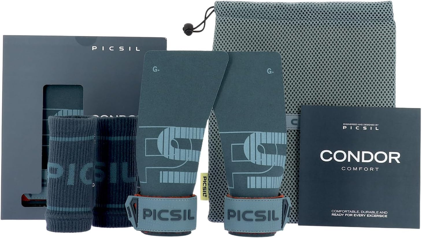 PICSIL Condor Grips, No Hole Leather Hand Grips, Increased Protection and Comfort, Hand Grips for Gymnastic, Cross Training, Pull Ups, Weightlifting, Prevents Blisters and Tears