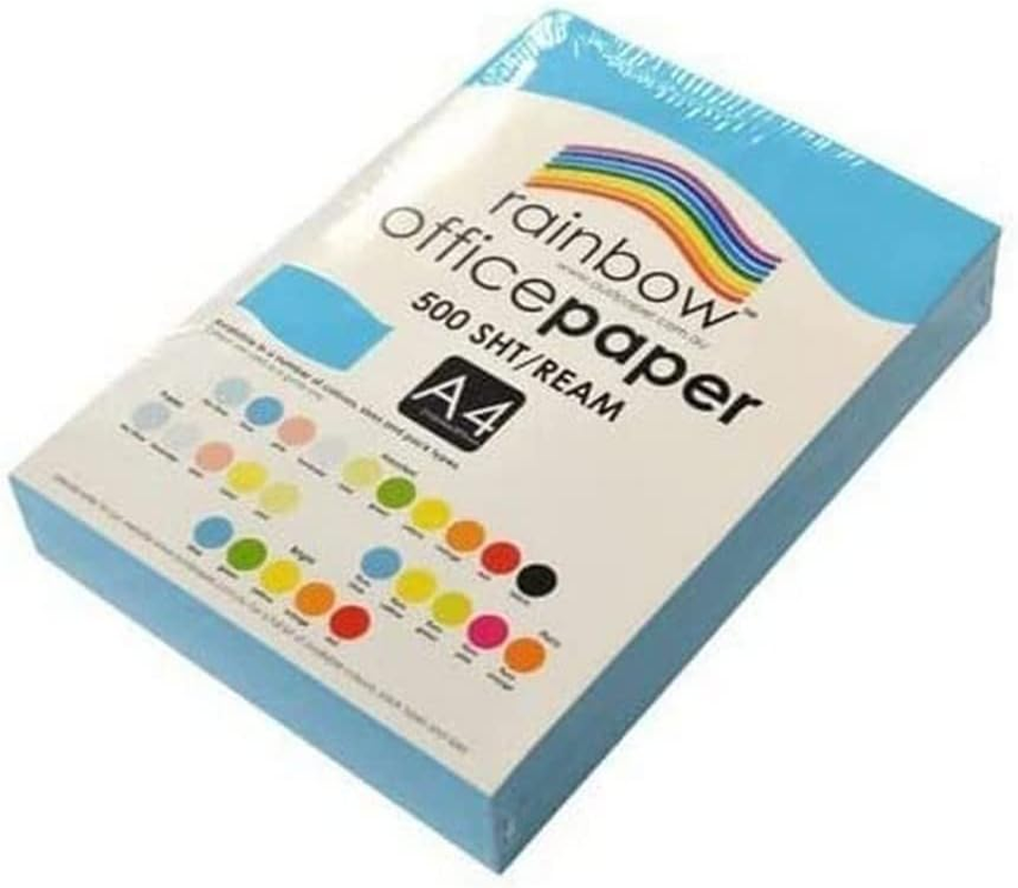 Rainbow A4 80Gsm Office Paper 500 Sheets, Blue