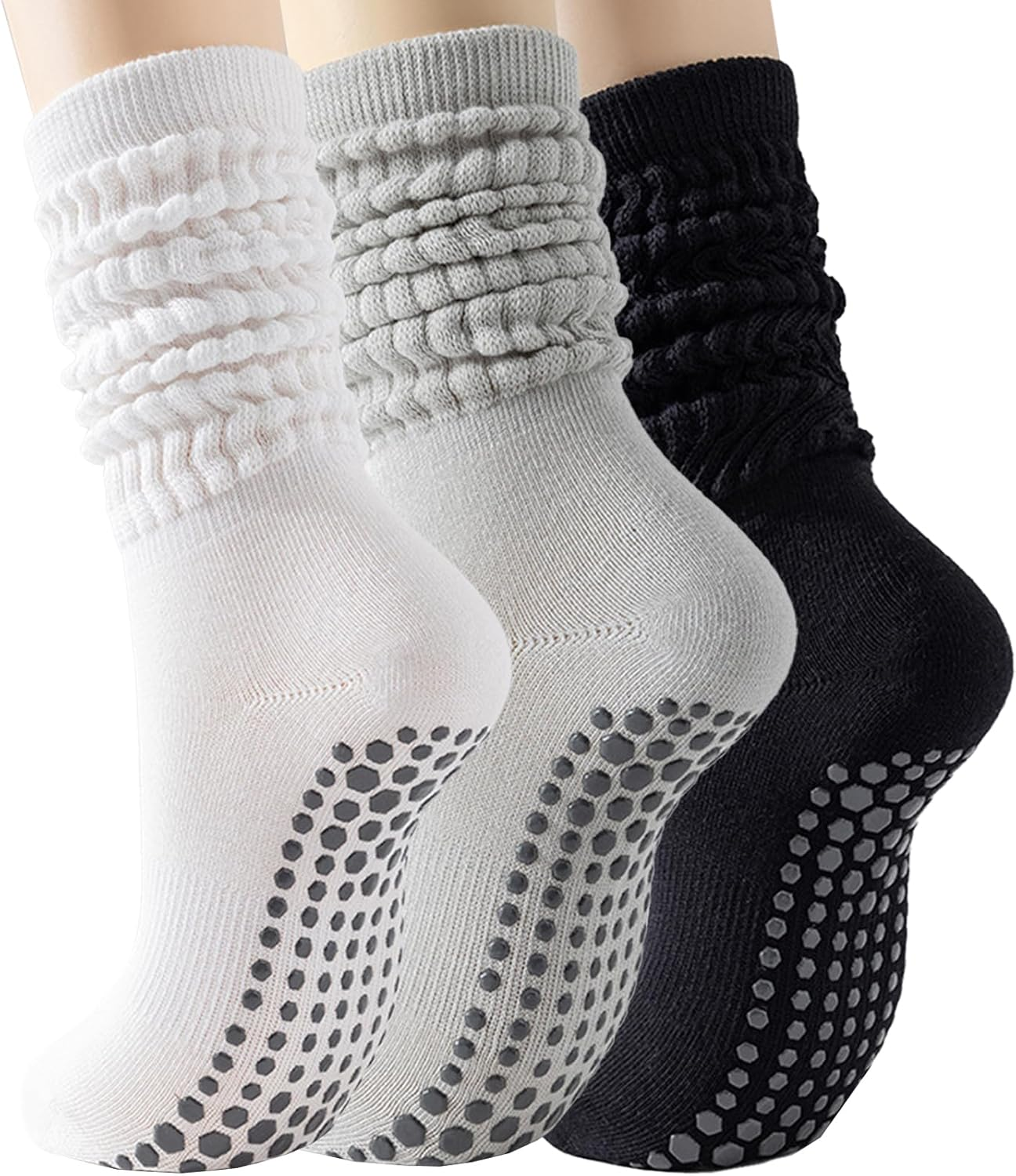 Pilates Yoga Socks for Women with Non-Slip Grips Ideal for Pure Barre, Ballet, Dance, Workouts Comfortable Secure Grip Socks
