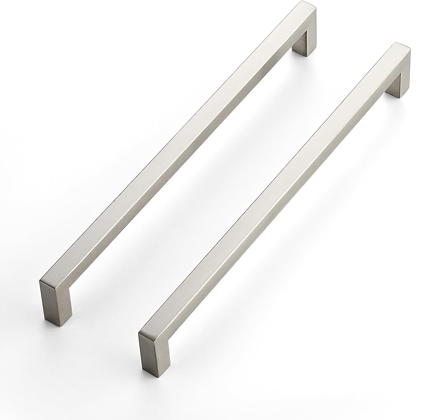 JOY DECOR 6 Pack Cabinet Handles, Brushed Nickel Cabinet Pulls, 6-1/4 Inch Kitchen Closet Handles Square Drawer Pulls Stainless Steel Drawer Hardware, 160Mm Hole Centers