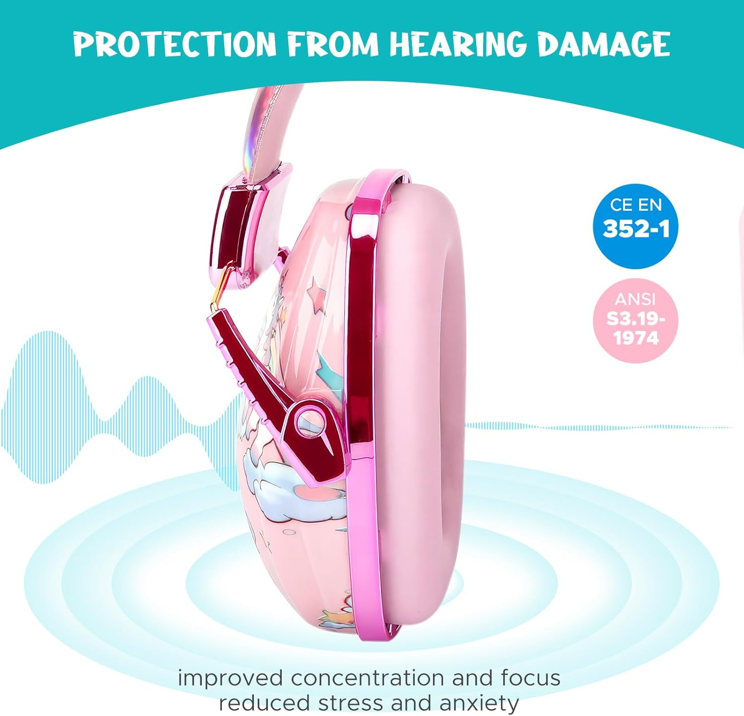 JYPS Kids Ear Defenders Children, Noise Cancelling Headphones Autism, Kids Ear Protection Earmuffs for Boys, Girls, Toddlers Age 2+, Baby Noise Blocking Ear Muffs 3-18 Months image number 3