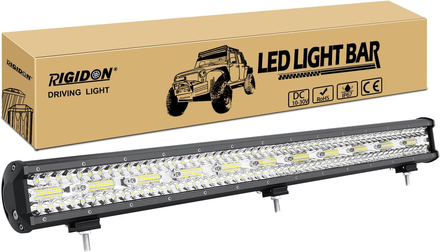 RIGIDON 8D 31 Inch 79 Cm 660 W Outdoor Aluminium LED Light Strip, 12 V 24 V Waterproof Warm White Off-Road Lighting for Car SUV Offroad ATV SUV Truck Tractor Vehicles 4 X 4, Direct LED Fog Light 6000 image number 1