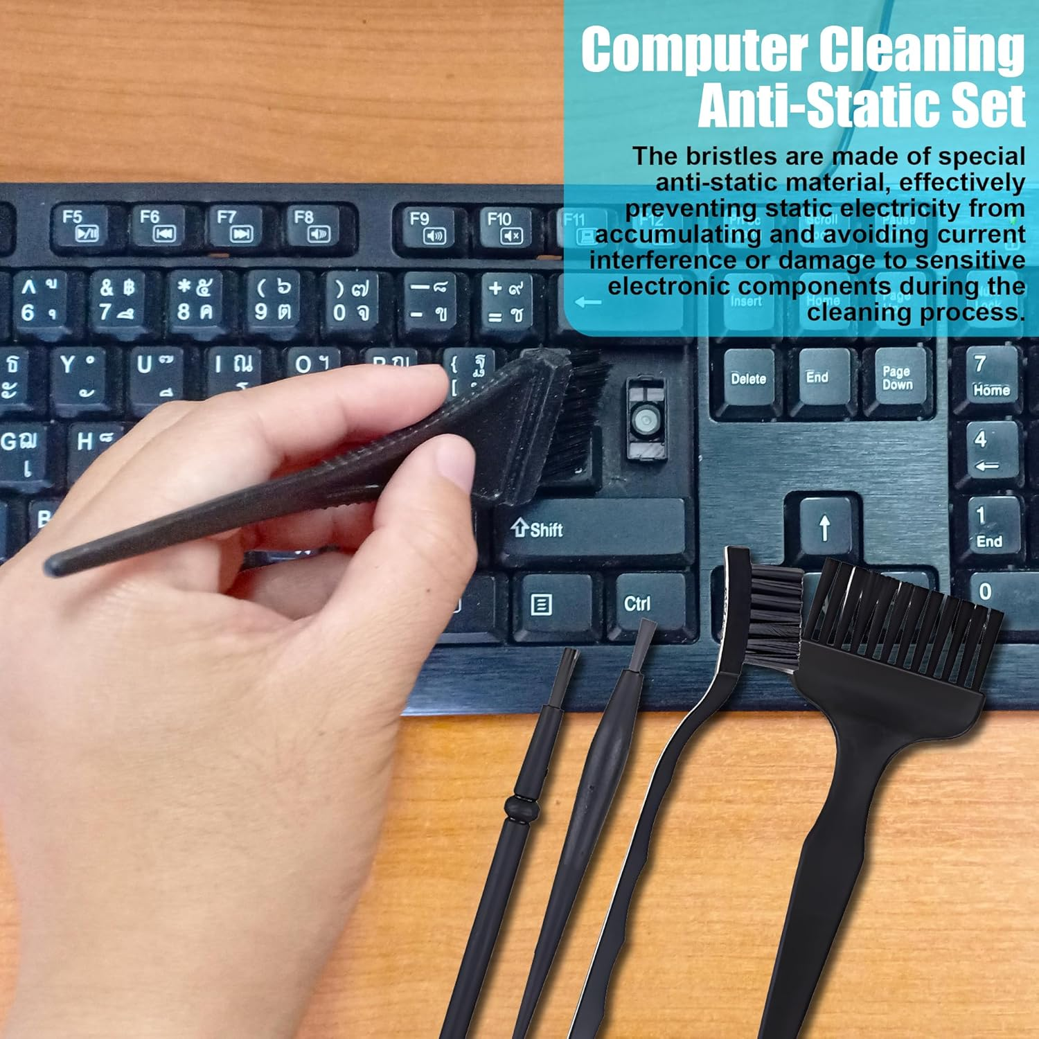 12-Piece Multi-Purpose Cleaning Brush Kit - anti Static Computer Brushes for Keyboards, Electronics & Car Detailing | Precision Nylon Bristles for Pc/Laptop/Tech Enthusiasts image number 1