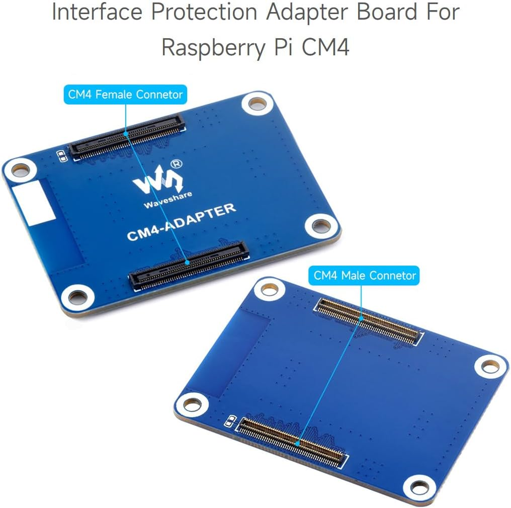 Waveshare Interface Protection Adapter Board, Compatible with Raspberry Pi Compute Module 5/4 Series, Provides Physical Protection for Frequent Plugging and Unplugging of CM4/CM5 Socket image number 2
