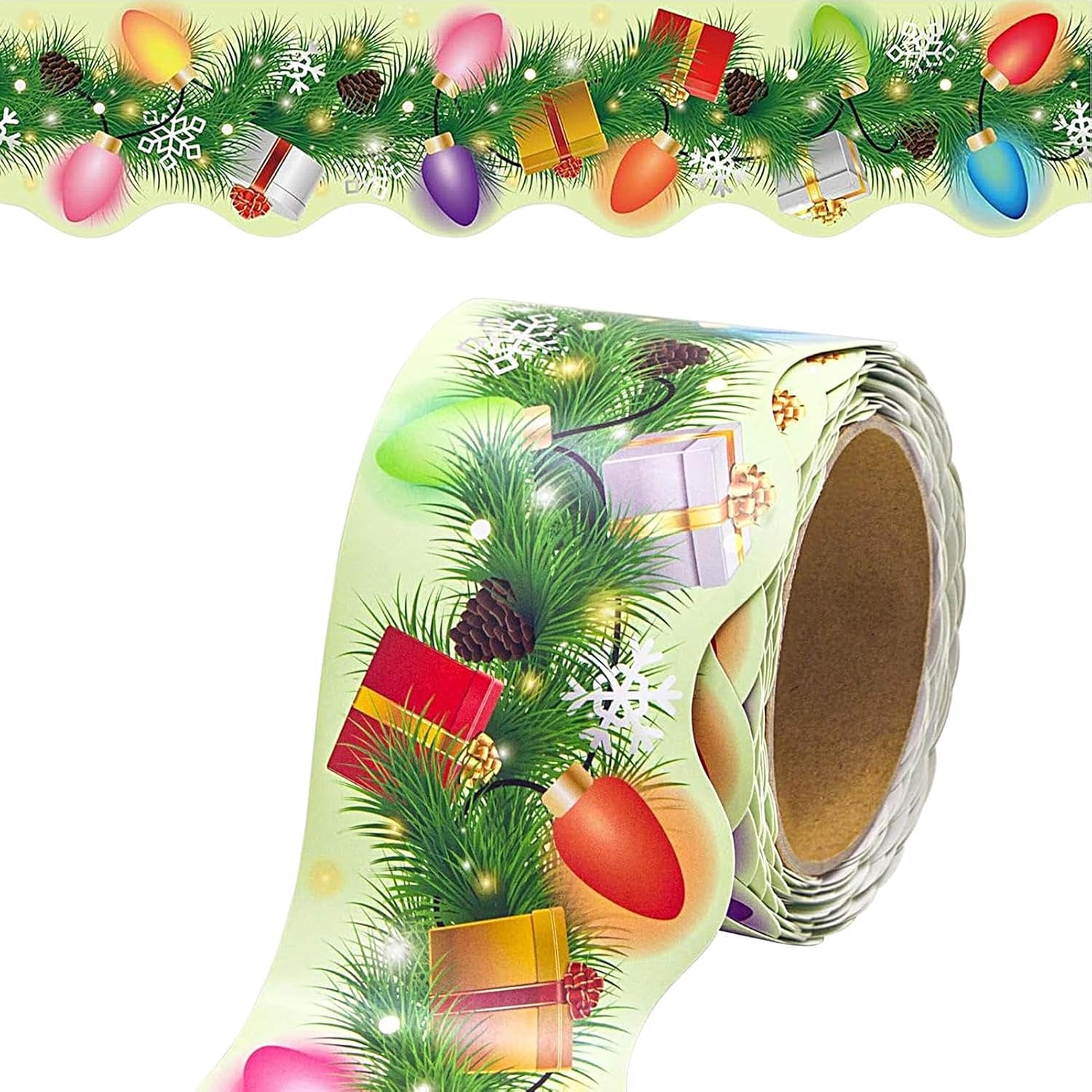 Christmas Pine Needles Classroom Board Border,59 Feet Christmas Bulletin Board Border - Home Decorations for Offices Holiday Walls Party Thanksgiving image number 5