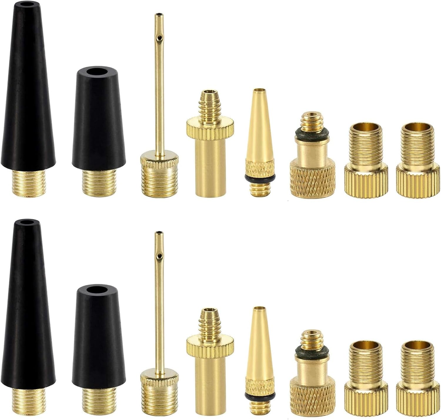 GAIVEK 16 Pcs Brass Bike Pump Adapter, Bicycle Valve Adapter Set, Schrader Valve, Presta Valve, Bicycle Inflator Kit, DV AV SV Bike Valve Adaptor Converter for Tire Inflator Air Pump Compressor image number 6