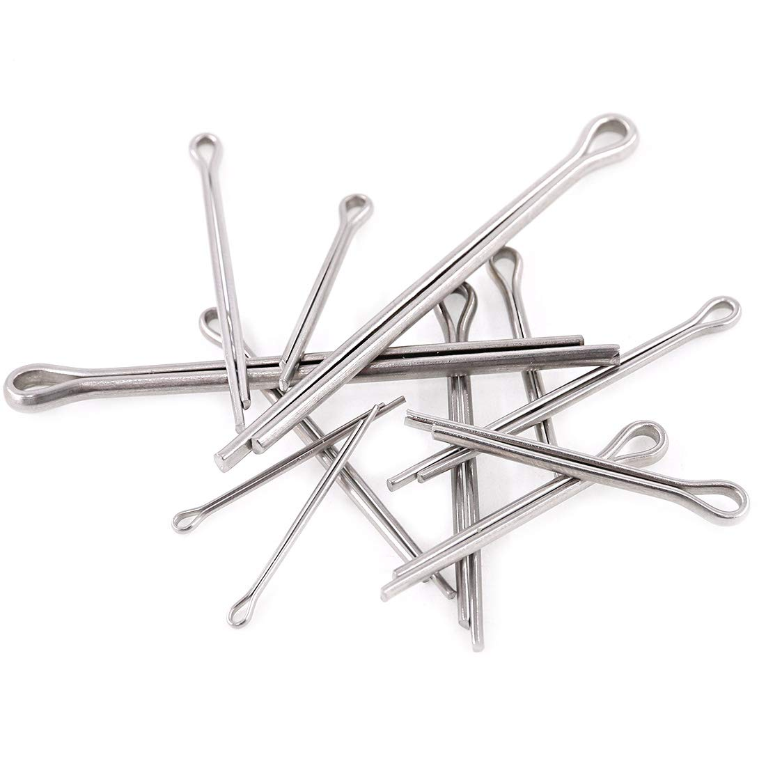 Glarks 340-Pieces 6 Sizes 304 Stainless Steel Cotter Pin Clip Key Fastner Fitting Assortment Kit for Automotive, Mechanics, Car Garage, Power Equipment, Cars, Trucks, Lawn Mower, Small Engine Repair