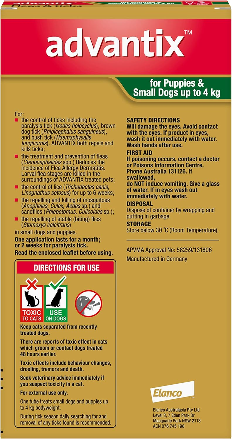 ADVANTIX DOG 0-4KG GREEN 3'S image number 2