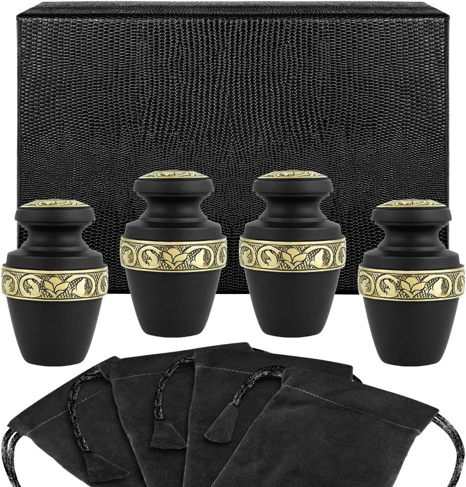 Serenity Large Green Beautiful Adult Cremation Urn for Human Ashes - W Velvet Bag