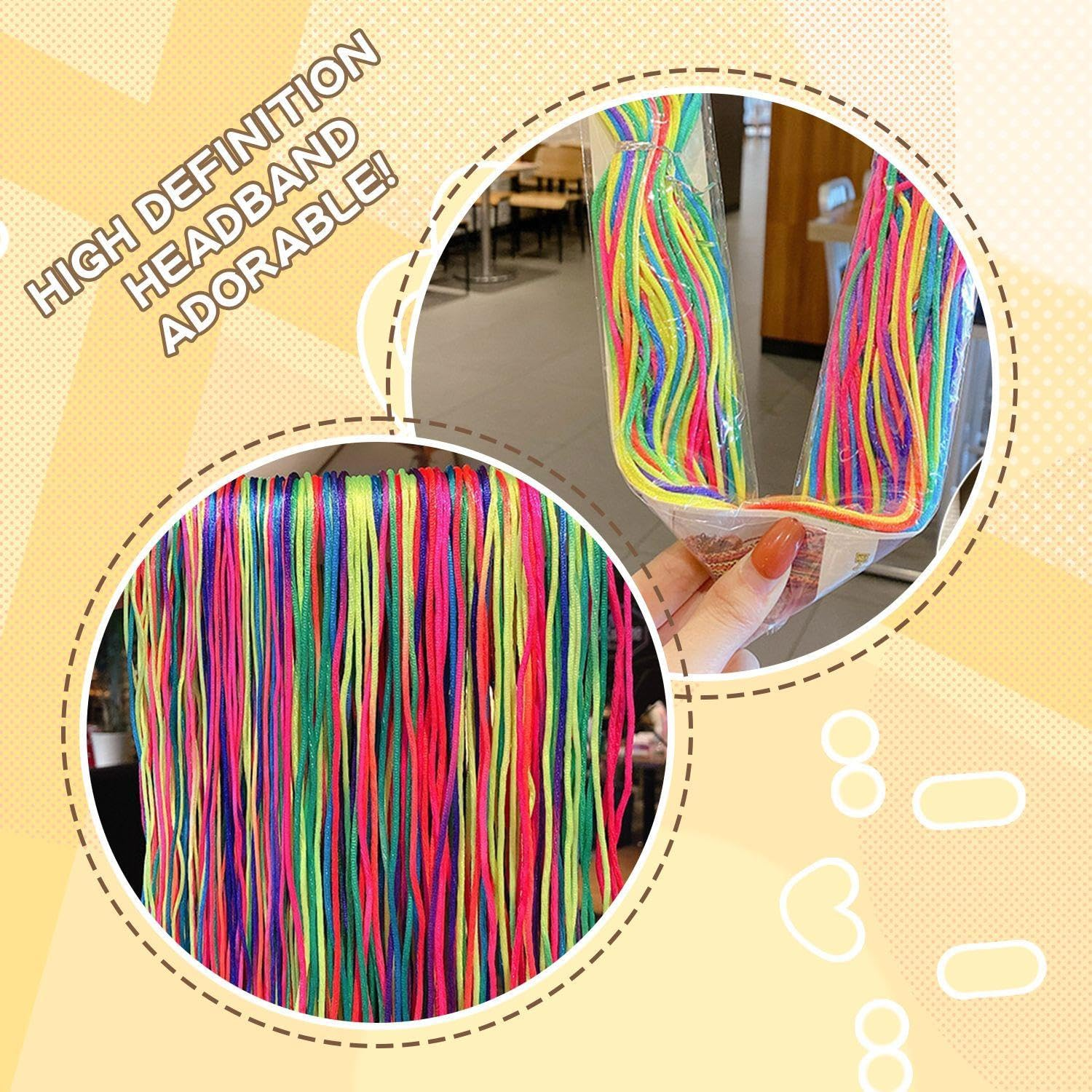 62 Braided Ropes Made of Thick and Thin Hair, Braided Headbands for Girls Hair, Ponytail Hair Ropes, Decorative Hair Ropes for Girls Hair image number 5